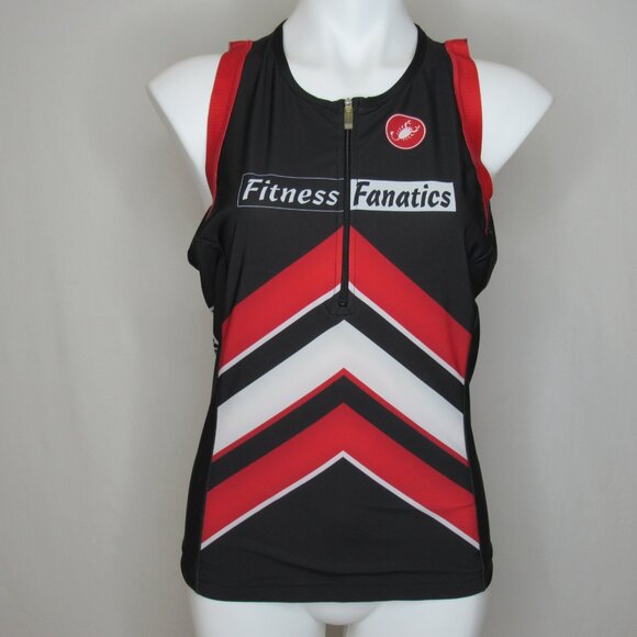 Castelli Black Red 1/2 Zip Cycling Sleeveless Bike Jersey Women's XXlarge - Picture 8 of 11